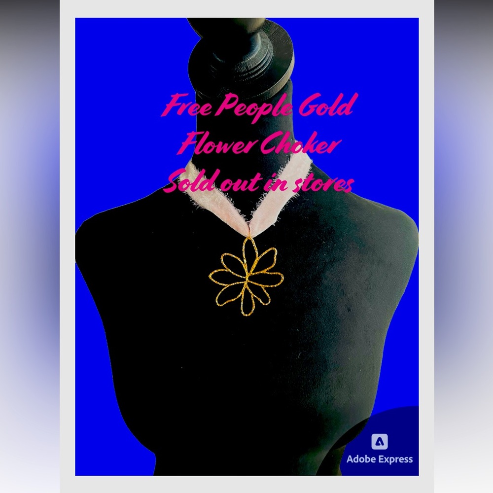 🩷🩷🩷Free People Gold Flower Choker-NWT sold out in stores🩷🩷🩷
